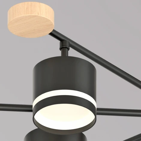 Потолочная люстра на штанге Reluce 78730-0.3-08 GX53 BK+WOOD