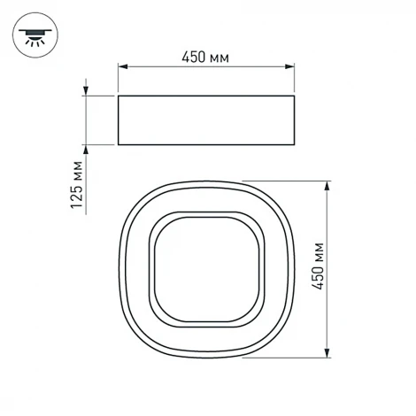 Потолочный светильник LED круглый SP-TOR-QUADRAT-S450x450-35W Day4000 (WH, 120 deg) (Arlight, IP20 Металл, 3 года) 022138(1)