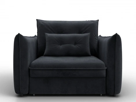 Кресло Лига-100 НПБ (ДСП,Фанера,Велюр/Темно-серый) Лига Диванов 137002