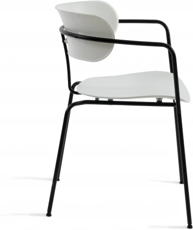 Кресло VAN HALLEN (mod. 2433) пластик/металл, 54,5х53,5х76 см, высота до сиденья 46 белый/черный Tetchair 14296