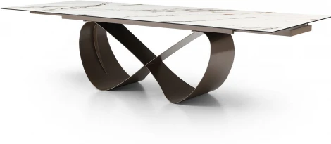 Стол ESF DT9305CI (200-300) белый керамика KL-188/золотая пудра/Керамика,Металл