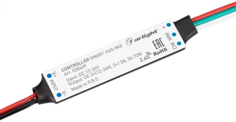 Контроллер SMART-K45-MIX (12-24V, 2x1.5A, 2.4G) (IP20 Пластик) 028439 Arlight