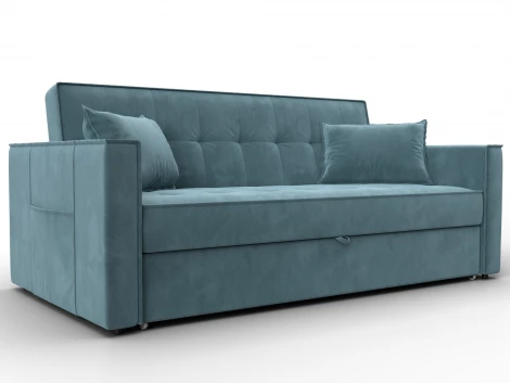 Диван прямой Лига-104 (160) (ЛДСП,Брус,Фанера,Велюр/Бирюзовый) Лига Диванов 134885