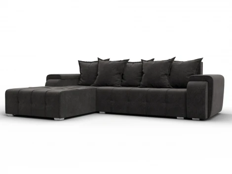 Диван угловой Лига-121 левый угол (ДСП,Брус,Велюр/Темно-коричневый) Лига Диванов 137352L