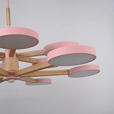 Потолочная люстра на штанге LED TURNA DBL L12 Pink ImperiumLoft Turna-Dbl01 (229083-26, Умный дом, WiFi, голосовое управление)