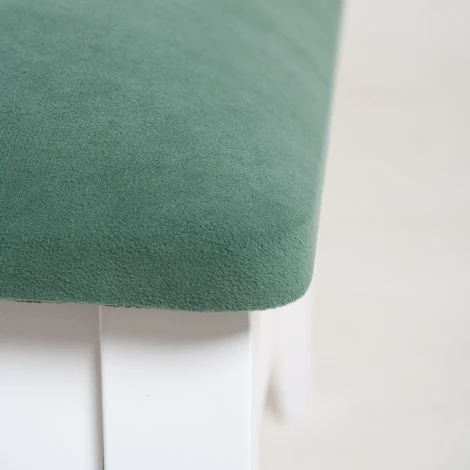 Банкетка Вивальди М с ящиком белый, ткань зеленый Mebelik 009391