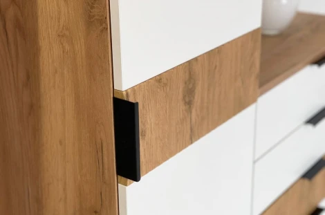 Бери Гостиная (Стенка), цвет дуб крафт золотой/белое дерево Mebelson (арт.GNS-01.2563)