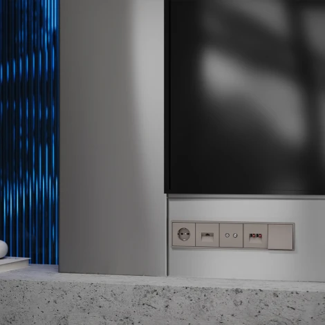 Накладка для розетки компьютерной RJ45 кат.6 (капучино) Voltum S70 VLS001314