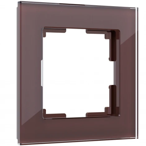 Рамка на 1 пост (мокко,стекло) W0011118 (a051100)