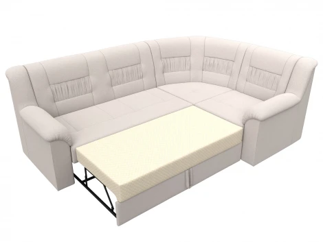 Диван угловой Карелия правый угол (ДСП,ЛДСП/Пластик/Замша/Бежевый) Лига Диванов 128142