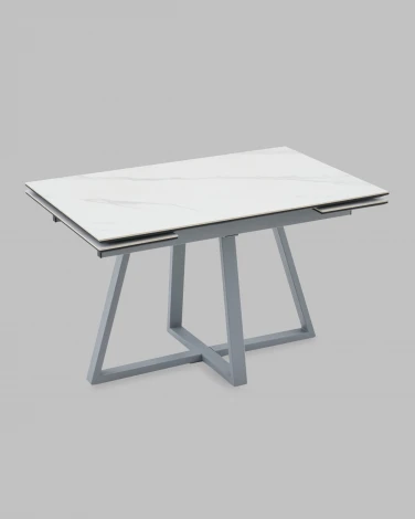 Стол Stool Group Керас 120-180/80/75 Стол Stool Groupешница МДФ16/керамика Snow white подСтол Stool Groupье металл серый УТ000041935