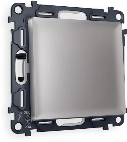 Комплект механизма Ambrella Volt 1-клавишного выключателя ALFA MA501010 Сталь матовый QUANT