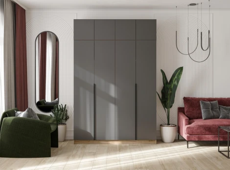 Шкаф Широн 1600 (Широн 1600 графит серый / дуб крафт золото) Woodville арт.586597