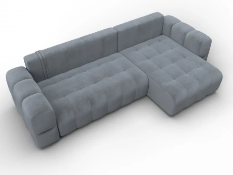 Диван угловой Лига-110 НПБ угол универсальный (ДВП,ДСП,ЛДСП,Брус,Фанера,Велюр/Серый) Лига Диванов 136537