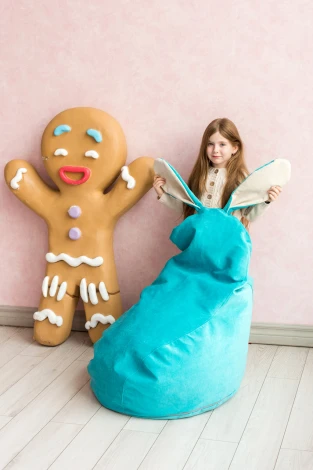 Кресло мешок Dreambag Зайчик Бирюзовый (Классический) 19130