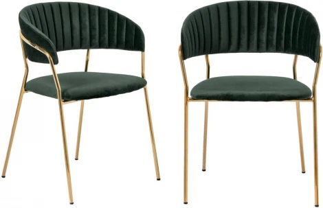Комплект из 2-х стульев Turin зеленый с золотыми ножками Bradexhome арт.FR 0558P