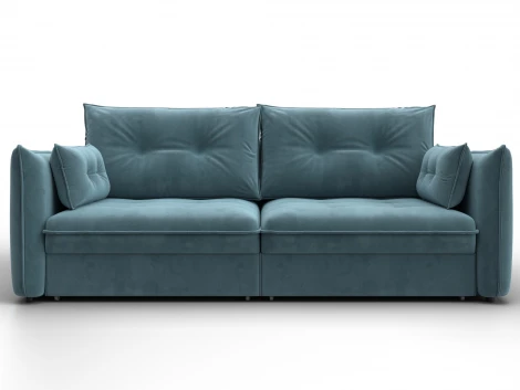 Диван прямой Лига-100 НПБ (ДСП,Фанера/Пластик/Велюр/Бирюзовый) Лига Диванов 133648