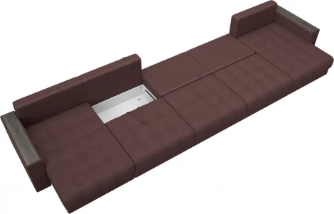 Диван П-образный с декором Лига-049 НПБ Мегалонг Лига Диванов (Замша) арт.128545