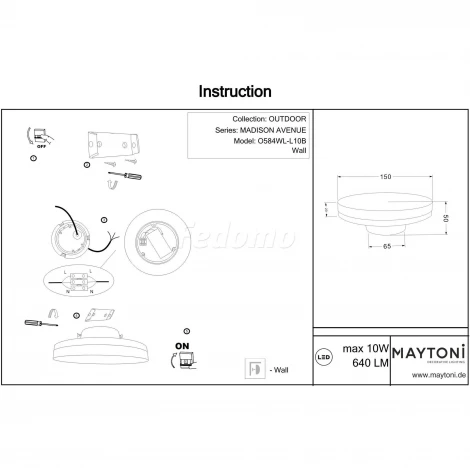 Архитектурная подсветка Maytoni Madison Avenue O584WL-L10B