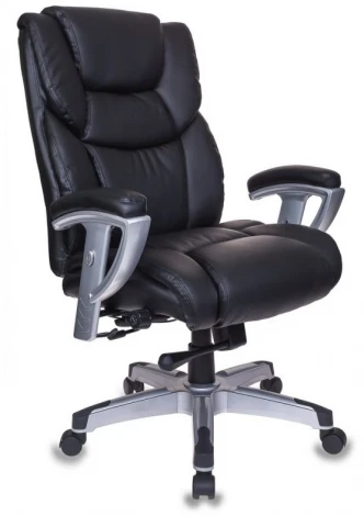 Кресло руководителя Бюрократ T-9999 черный рец.кожа/кожзам крестовина металл/пластик пластик серебро