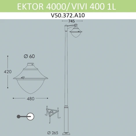 Наземный фонарь Fumagalli Vivi V50.372.A10.LXD6L (220V, IP65)