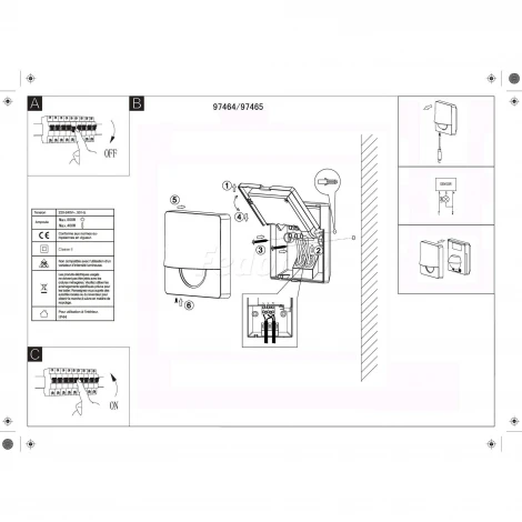 Датчик движения инфракрасный накладной Eglo Detect Me, 800W, IP44, черный