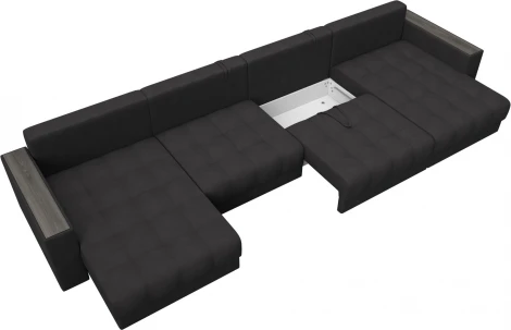 Диван П-образный с декором Лига-049 НПБ Лонг Лига Диванов (Замша) арт.128580