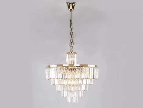 Подвесной светильник Newport 31100 31114/S gold (220V, хрусталь, на цепи)