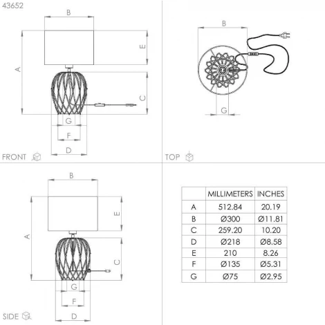 Настольная лампа Eglo Nimlet 43652 (220V, выключатель, круглые, клетка)