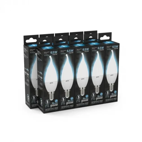 Лампочка светодиодная E14 6,5 Вт 640 lm 4100K нейтральное белое свечение Gauss 104101207