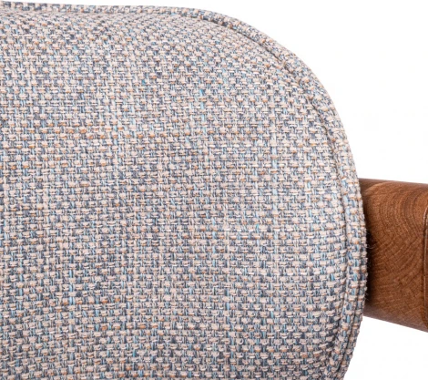 Стул Bradexhome Rich рогожка бежево-голубая с ножками цвета орех