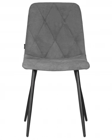 Стул обеденный DOBRIN CHILLY ROMBO (Серый Simple 33, основание черное) 006 ROMBO, цвет сиденья серый основания черный