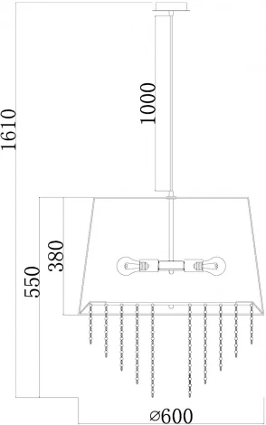 Подвесной светильник Escada CHARM 652/5S White (220V, хрусталь, подвески, на проводе)