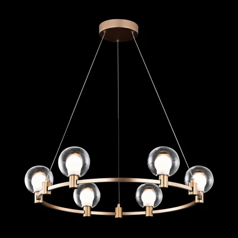 Подвесная люстра Freya Urban FR4005PL-06G1 (LED, 24V, на тросе, шарики, кольцо)