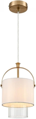 Подвесной светильник Lumion Jane 6593/1 латунь/белый, металл/текстиль, стекло E14 1*40W 220V (на проводе, круглые)