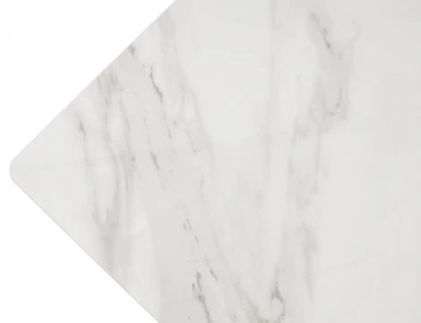 Стол ТИК ТАК 120 цвет Белый мрамор активный, керамика / Черный каркас M-City 64588