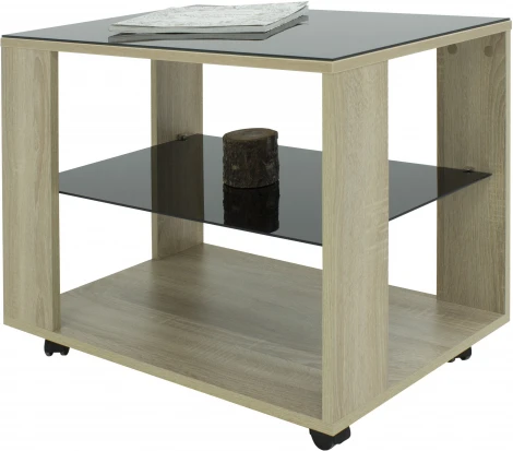 Стол журнальный BeautyStyle 5 сонома/стекло черное от фабрики Mebelik