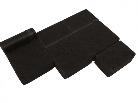 Диван угловой модульный с пуфом Лига-060 НПБ Лонг угол универсальный (ЛДСП,Брус,Фанера/Пластик/Велюр/Коричневый) Лига Диванов 129530