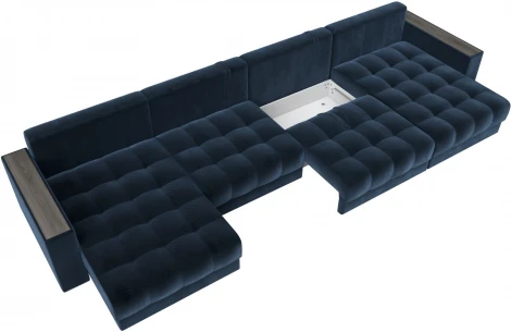 Диван П-образный с декором Лига-049 НПБ Лонг Лига Диванов (Велюр) арт.128575