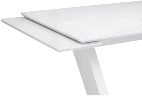 Стол стеклянный Notta Конор 140(200)х80х73 ультра белый / белый 517338