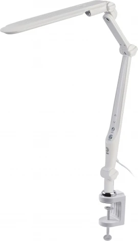 Офисная настольная лампа светодиодная на струбцине с регулировкой цветовой температуры и яркости ЭРА NLED-496-12W-W (220V, сенсорный выключатель)