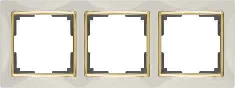 Рамка на 3 поста Snabb (слоновая кость/золото) Werkel W0031932 (a051647)