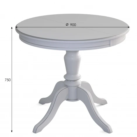 Стол обеденный Линне белый/серебро 90/130*90 Mebelik 009915