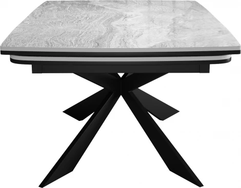Стол DikLine KM160 мрамор С31 (керамика серая глянец)/опоры черные 00-00068380