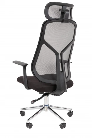 Офисное кресло Chairman CH588 с подголовником черный пластик, черный