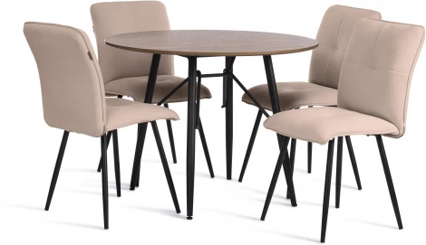 Стул обеденный Sweet Tetchair (Флок/Бежевый,Черный) арт.24647