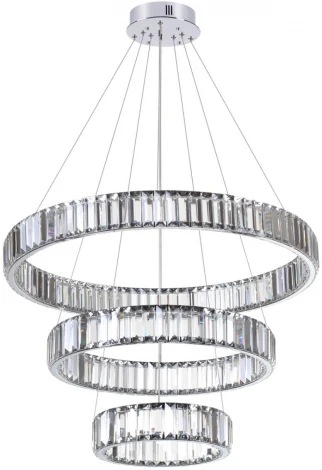 Подвесной светильник ярусный Odeon Light L-vision 4930/88L хром/прозрачный металл/хрусталь LED 88W VEKIA (220V, на тросе)