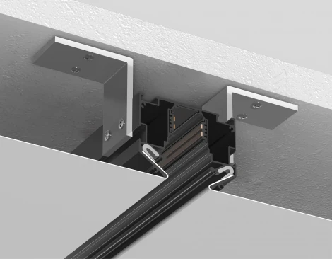 Шинопровод низковольтный для монтажа в натяжной ПВХ потолок системы крепления гарпун 2м Magnetic Standard 48V 20mm Ambrella Track System GL3347