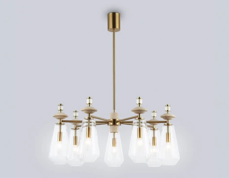 Потолочная люстра на штанге с травертином Ambrella Ceramo Modern LH53306