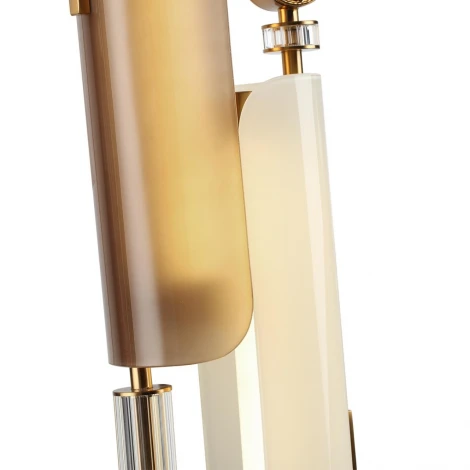 Бра с выключателем Odeon Light Lion 5467/10WL белый/коричневый/античная бронза/металл/стекло/декор металл LED x 10W (5W*2) 3000K